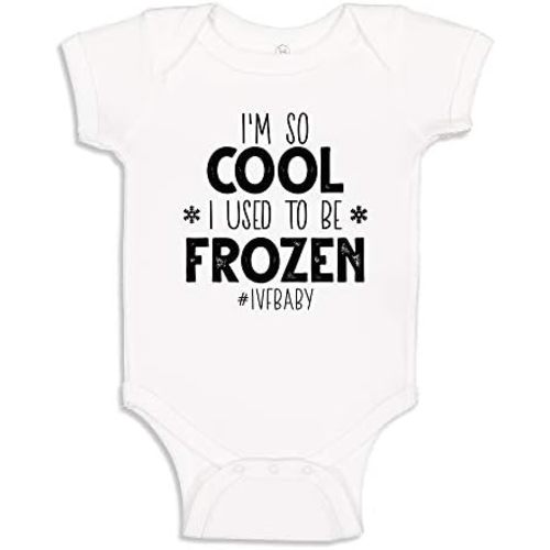 I'm So Cool I Used to Be Frozen Cute IVF Baby Bodysuit One Piece for in-Vitro Baby Pregnancy Announcement
