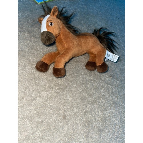 Horse Plush Dreamworks Spirit Untamed Brown Laying Stuffed Animal Toy Small