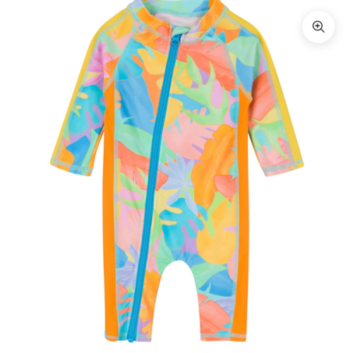 Sunsuit - Long Sleeve Romper Swimsuit | 0-6M "Vibrant Vacay"