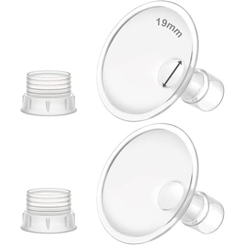Maymom MyFit 19mm Shield & Shield Converter Compatible with Zomee Pump Body, NCVI Pump Connector and Babybuddha Pump Body; Not Original Zomee Pump Parts; 2pc