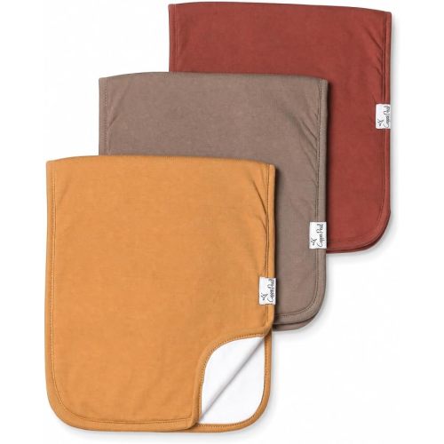 Copper Pearl Premium Baby Burp Cloths - 3-Pack Large Cotton Burp Cloths, Extra Soft Spit Up Rags with 3 Absorbent Layers, Perfect for Baby Boy and Baby Girl Gifts (21" x 10" Size, Dune Set)