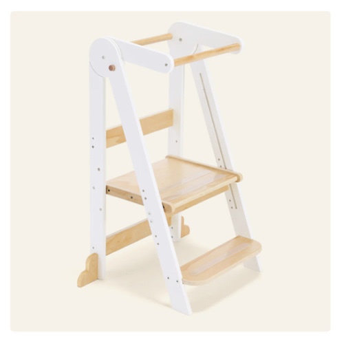 HARPPA Nordi | Foldable Toddler Tower – Compact Montessori-Inspired Standing Tower for Ages 2–6, Wooden Convertible Tower for Kitchen, Bathroom & More