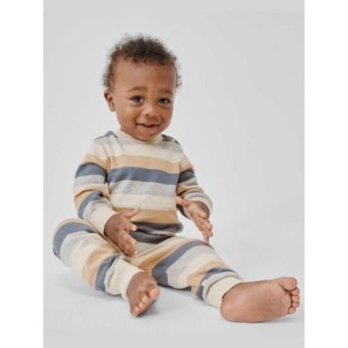 The Children's Place Baby Boys Long Sleeve Striped Sweater 2-Piece Playwear Set Cream 0-3 M