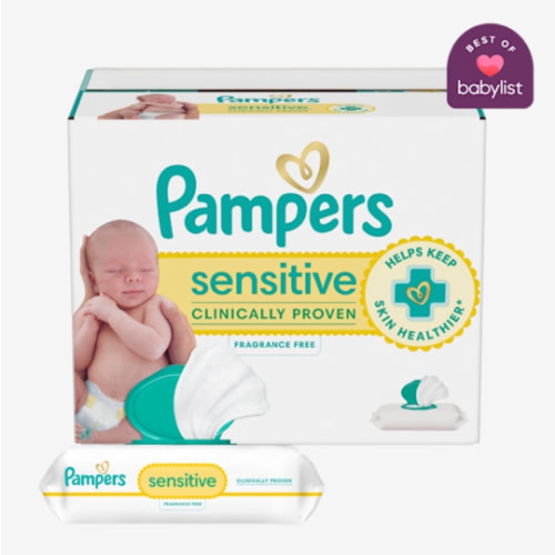 Pampers Sensitive Baby Wipes, Water Based, Hypoallergenic and Unscented, 8 Flip-Top Packs, 4 Refill Packs (1008 Wipes Total)
