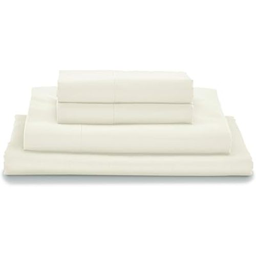 MyPillow Giza Dreams Bed Sheets, 100% Certified Giza Egyptian Cotton, Deep Pocket, Sateen Weave [California King, Ivory]