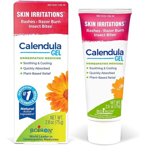 Boiron Calendula Gel Relief from Rashes, Skin Irritations, Razor Burn, or Insect Bites - Non-Greasy and Fragrance-Free - 2.6oz