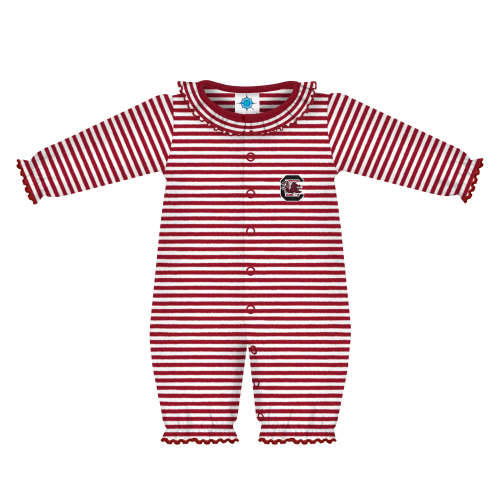 South Carolina Gamecocks Striped Ruffled Convertible Romper | College Baby
