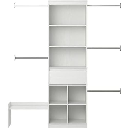 Little Seeds Grow with Me Adjustable Kids’ Closet Organizer System, White