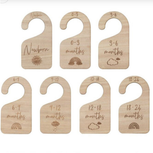 Ginger Ray Hello Baby Wooden Baby Hangers Cream
