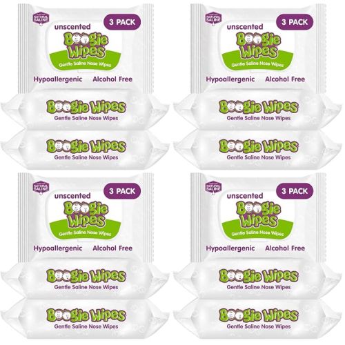 Boogie Saline Nose Wipes Unscented - 90 Count