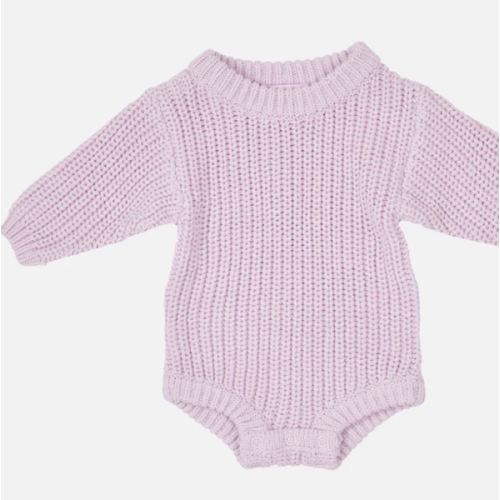Super Chunky Knit Romper - Lilac Blossom