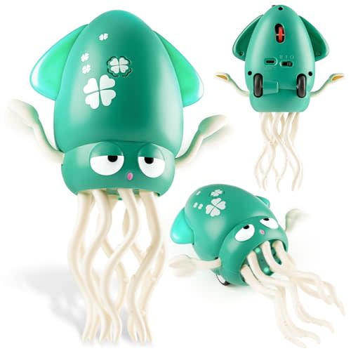 Electric Dancing Octopus Toy Interactive for Kids Squid with Lights&Music, Tummy Time Baby Crawling Toy for Toddlers Boys Girls Ages 3-8, 4 5 6 7 Years Old Birthday Gift, Indoor Pet Toys Cats Dogs