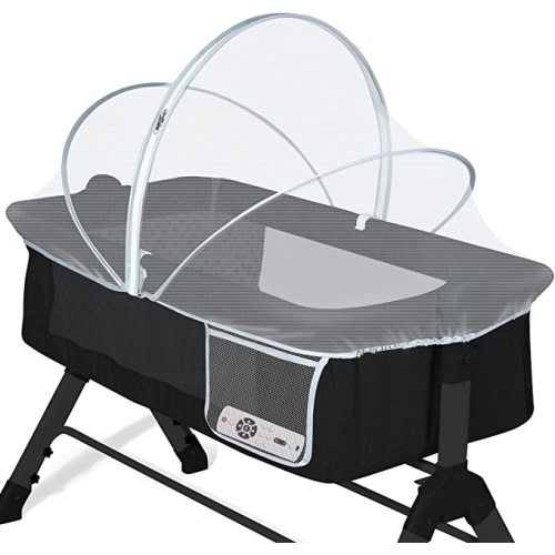 Orzbow Bassinet Cover for Cats - Breathable Mosquito Net Cover for Bassinets/Travel Cribs/Mini Cribs, Baby Mosquito Net to Keep Pets Out, with Two-Way Self-Locking Zippers and Storage Bag, White