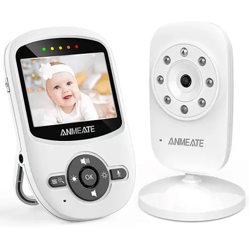 ANMEATE Video Baby Monitor with Digital Camera, Digital 2.4Ghz Wireless Video Monitor with Temperature Monitor, 960ft Transmission Range, 2-Way Talk, Night Vision, High Capacity Battery