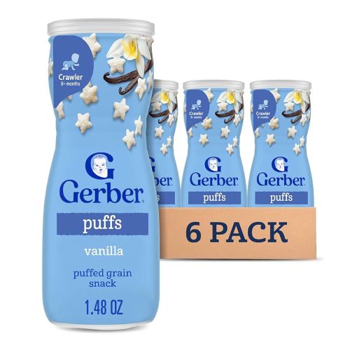 Gerber Baby Snacks Puffs, Vanilla, 1.48 Ounce (Pack of 6)