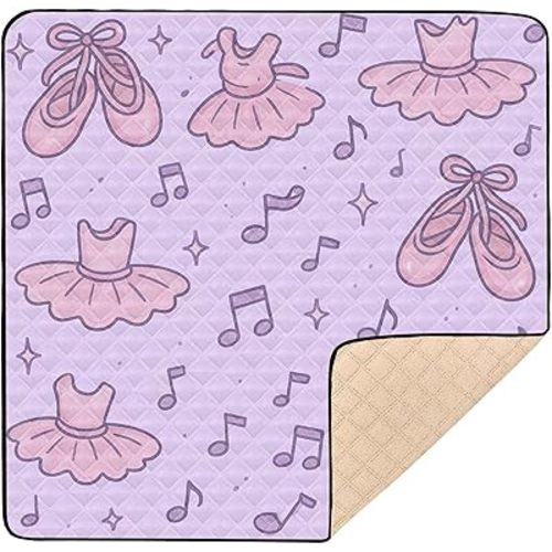 Children's Book Ballet Dreams Cute Foldable Baby Gym & Activity Mat for Floor 1-Piecing Tummy Time & Crawling Mat for Baby Toddler Infant, 50'' x 50''