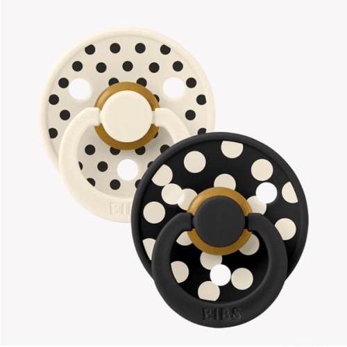 BIBS STUDIO Pacifiers 2 Pack Polka | Ivory/Black | Latex – Bibsworld store US