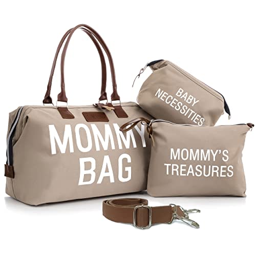 CHQEL Diaper Bag Tote with 2 Organizers, Multifunctional Large Mommy Bag for Hospital & Baby Diaper Travel Bag for Baby Care