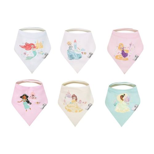 Copper Pearl x Disney Baby Girls Princess 6-Piece Bib Set