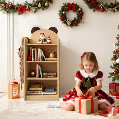 FKWin Modular Wood Kids Bookcase With Reading Nook - Storage Organizer With Bear Design For Nursery, Bedroom, Playroom | Wayfair