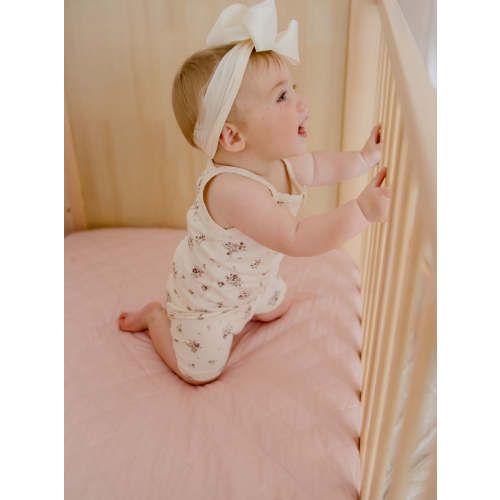 Waterproof Fitted Cot Sheet | Lullaby Pink