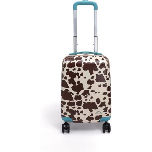 Itzy Ritzy Toddler Suitcase w/Wheels, Hard Shell Kids Luggage (Cow Print)
