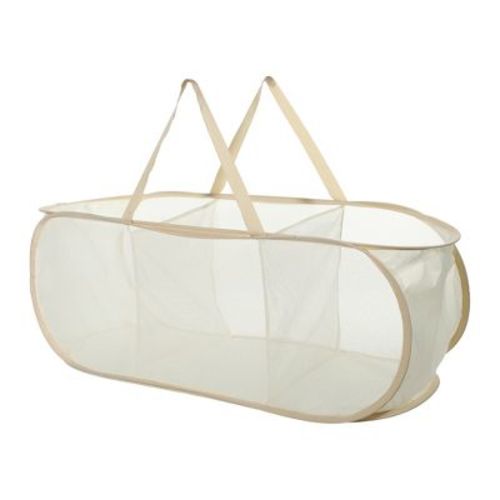 Unique Bargains Portable Folding Laundry Hampers 1 Pc Beige 26.42 Gallon