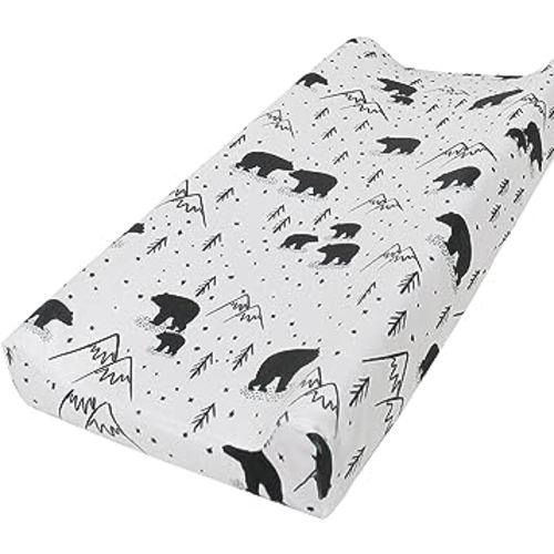 Owlowla Changing Pad Cover Soft Minky Changing Table Cover Lovely Print Waterproof Changing Pad Covers Baby Boy Girl(Bear)
