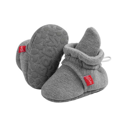 Baby Booties Organic Cotton Muslin Newborn Baby Slippers Baby Boy Booties, Infant Girl Booties, 6-12 months, 0-6 Months, 12-18 Months, 0-3 Months, 18-24 Months, Toddler Shoes Dark Gray 0-6 Months