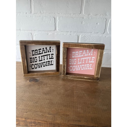 Dream Big Little Cowgirl Western Nursery Sign Decor