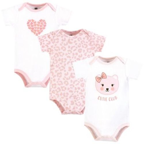 Hudson Baby Infant Girl Cotton Bodysuits, Cutie Bear, 0-3 Months