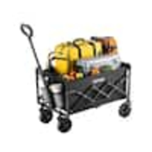 VEVOR 1.96 cu ft., Steel, Collapsible Wagon Garden Carts, All-Terrain Wheels, Heavy Duty Outdoor Utility Cart, Black ZDHYBXSSTCHSC3NLWV0