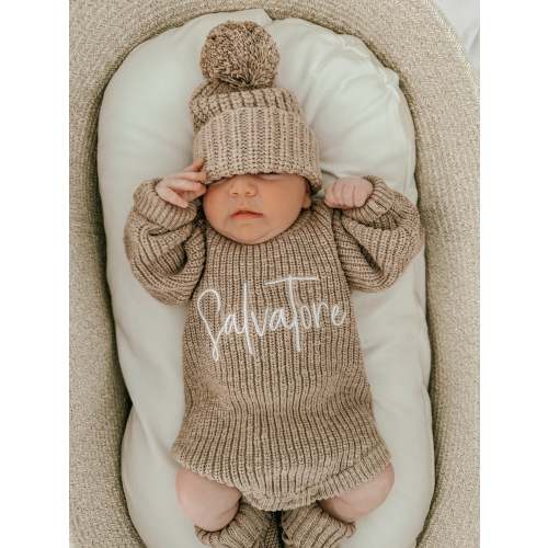 CHUNKY TEXTURED KNIT BEANIE | BROWN