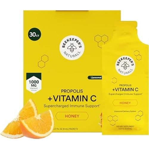 Beekeeper's Naturals Liposomal Vitamin C (1000mg) + Propolis Packets, 30 Ct