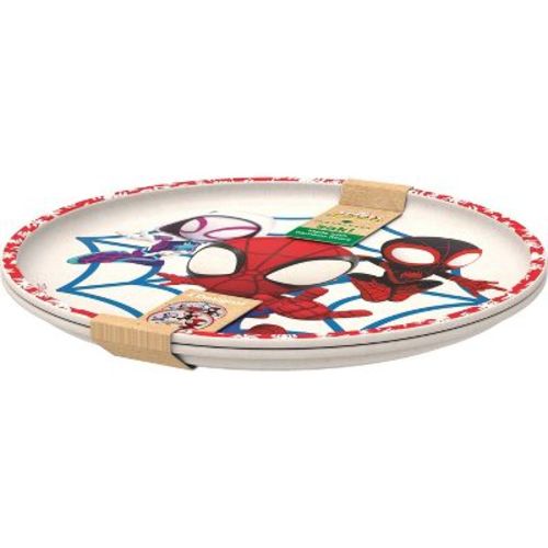Zak Designs 'Spidey and His Amazing Friends' 2pk 8" Melamine Bamboo Dining Plate Set