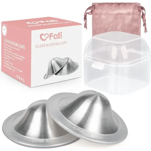 The Original Silver Nursing Cups, Nipple Covers for Breastfeeding Essentials, Nipple Shields for Nursing Newborn, 925 Silver Nipple Guards for Sore Nipple Relief, Newborn Essentials Must Haves-Regular