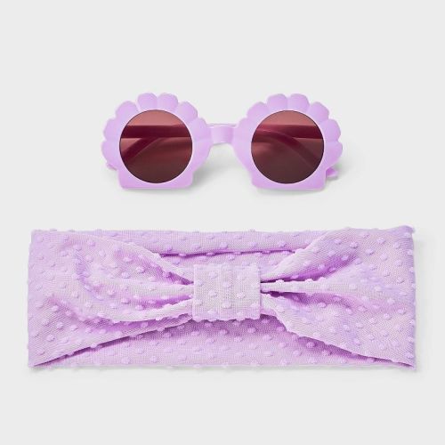 Toddler Girls' Shell Sunglasses with Headband Set - Cat & Jack™ Purple