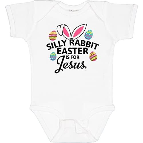 inktastic Silly Rabbit Easter Is for Jesus with Bunny Head and Baby Bodysuit
