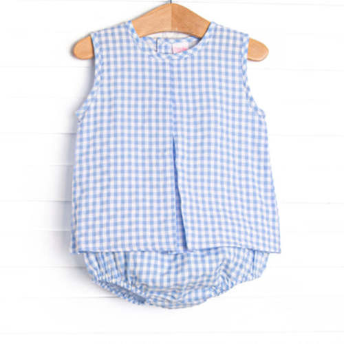 Tatum Diaper Set, Blue Gingham – Stitchy Fish