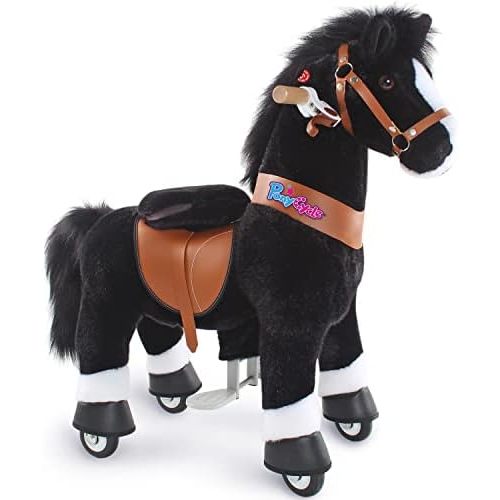 PonyCycle Rideable Horse Toys for Toddlers, Black Ride-on Horse, Age 3-4