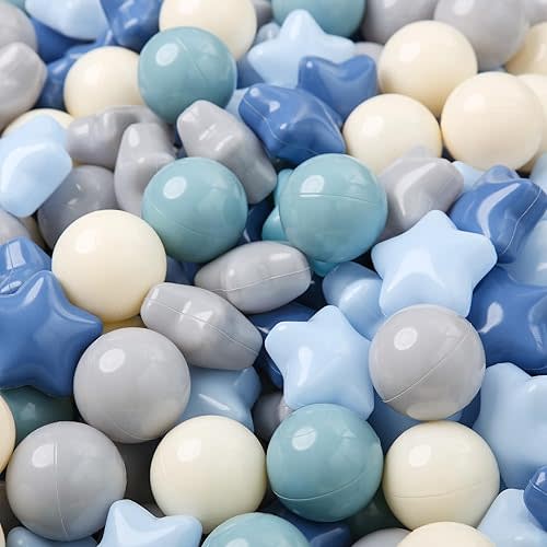 Star Ball Pit Balls for Toddlers -50 100 200 Count Star Balls Different Shapes, Non-Toxic Plastic Balls for Safe Play, Boys Girls Festival Party Decoration