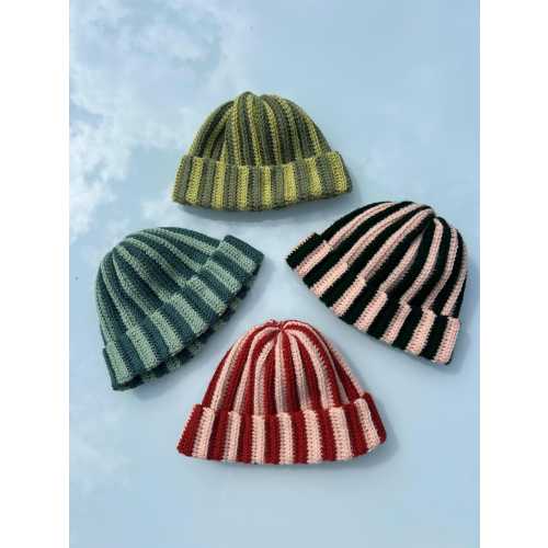 Striped Ribbed Beanie in a Range of Colour Options