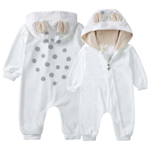 Gelikeya Baby Sleepers Boys Girls Clothes Toddler Hoodie Pajamas Cute Design Bodysuit Jumpsuit (White, 0-3 Months)