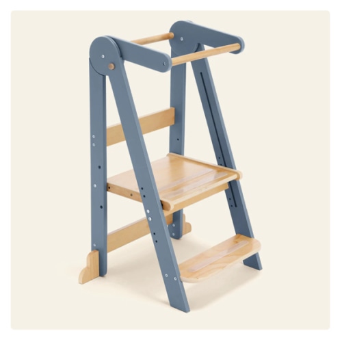 HARPPA Nordi | Foldable Toddler Tower – Compact Montessori-Inspired Standing Tower for Ages 2–6, Wooden Convertible Tower for Kitchen, Bathroom & More