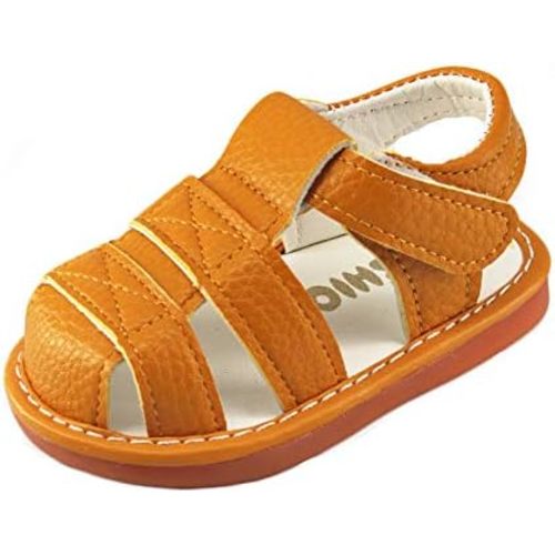 WILLFUN Baby Boy Girl Summer Infant Squeaky Sandals Premium Rubber Sole Closed-Toe Non-Slip Shoes Toddler First Walkers