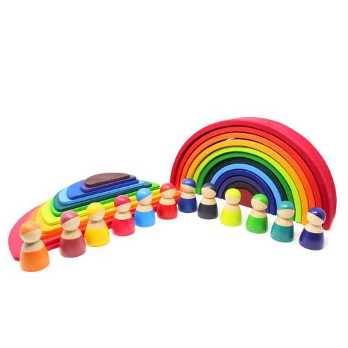Large Rainbow Stacker Bundle - Rainbow Stacking toy – Green Walnut Inc.