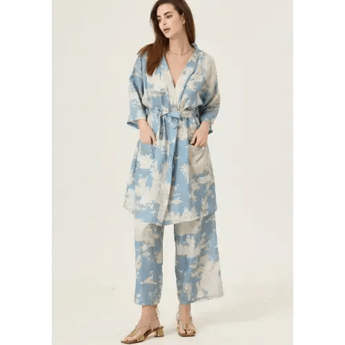 VEGAN SILK ROBE & PANTS SET