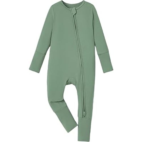 PATPAT Baby Pajama with Bamboo Viscose, Footie Jumpsuit Romper with 2-Way Zipper for Baby Boy Girl Toddler Sleeper Sleepwear