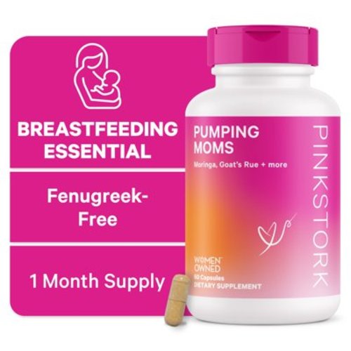 Pink Stork Pumping Moms Lactation Support, Moringa, Milk Thistle, Fennel, Breastfeeding, 60 Capsules