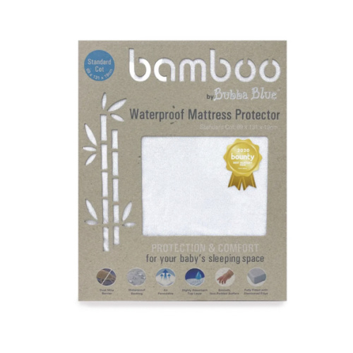 Bubba Blue Bamboo Standard Cot Mattress Protector Standard